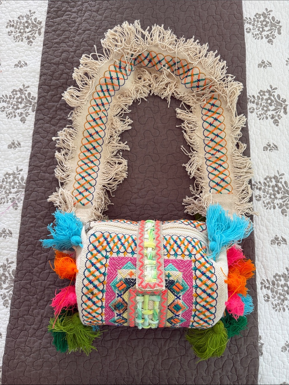 Handcrafted Multicolor Embroidered Shoulder Bag